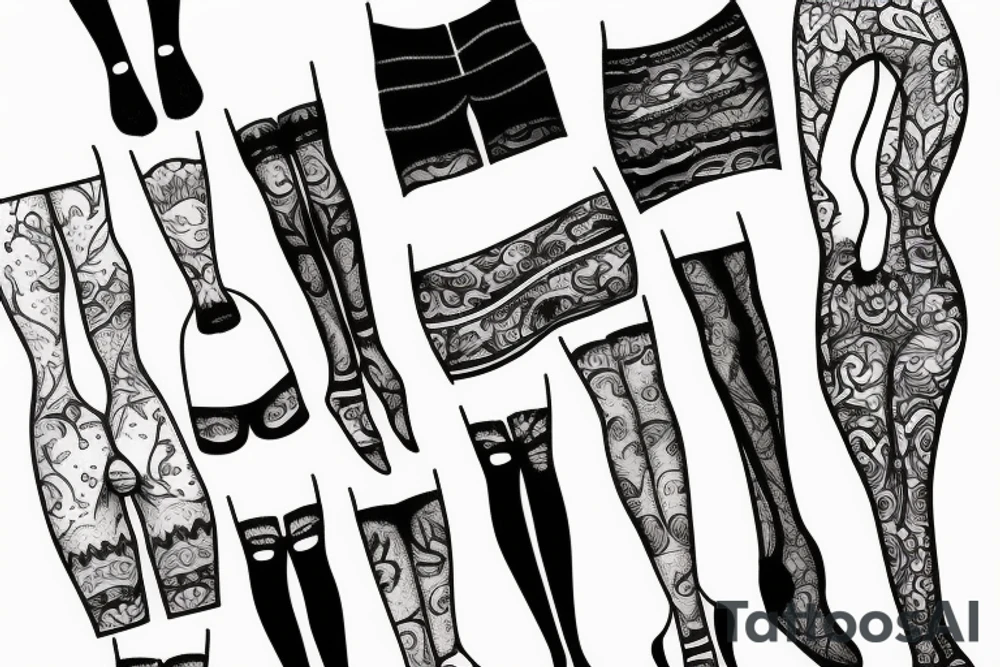a girl putting on her tights tattoo idea