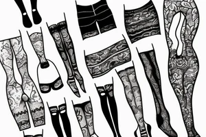 a girl putting on her tights tattoo idea