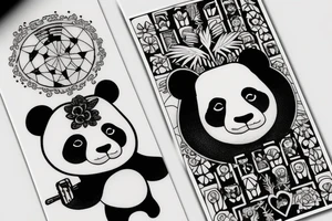 panda in suit tarot card tattoo idea
