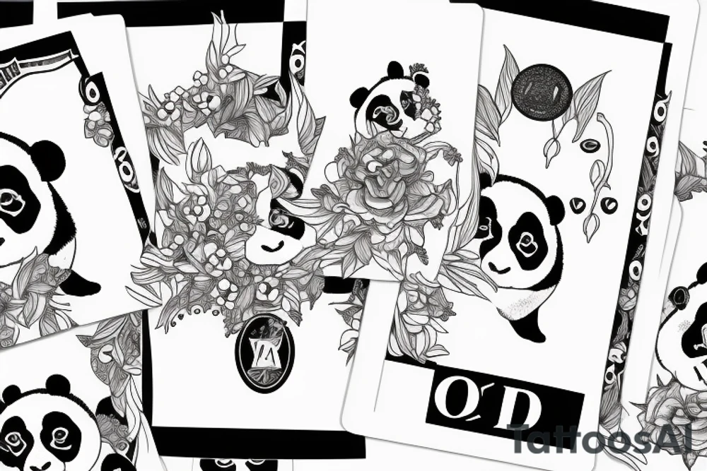panda in suit tarot card tattoo idea