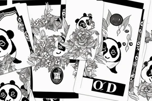 panda in suit tarot card tattoo idea