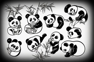 panda eating bamboo tattoo idea