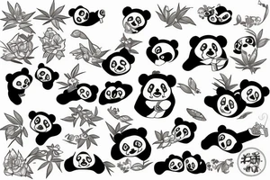 panda eating bamboo tattoo idea
