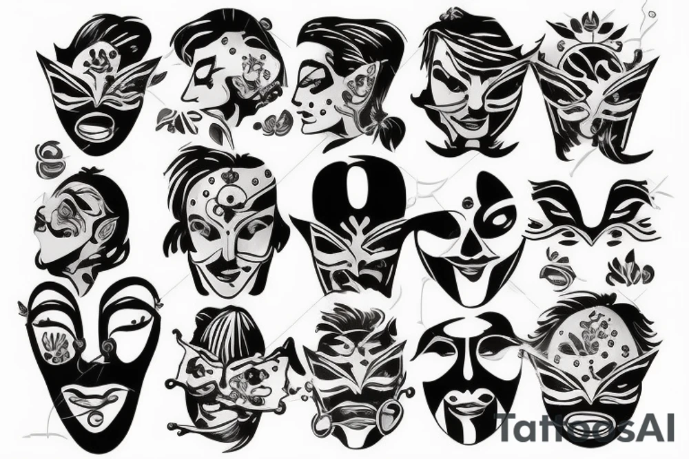 mask with cigarette tattoo idea