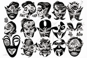 mask with cigarette tattoo idea