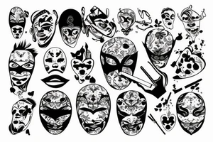 mask with cigarette tattoo idea