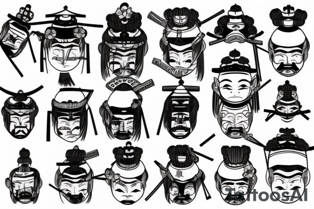 japanese samurai, japanese buildings, tattoo idea
