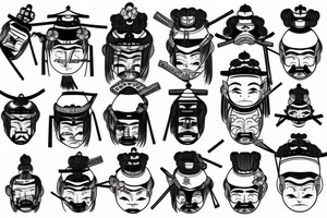 japanese samurai, japanese buildings, tattoo idea