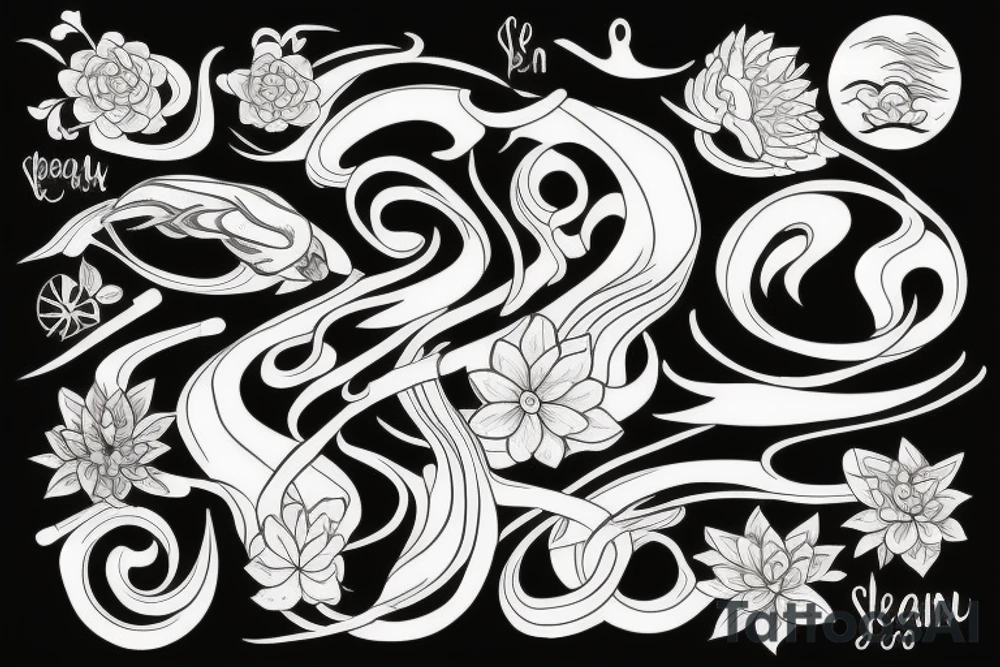 Breathe and serenity symbolism tattoo idea