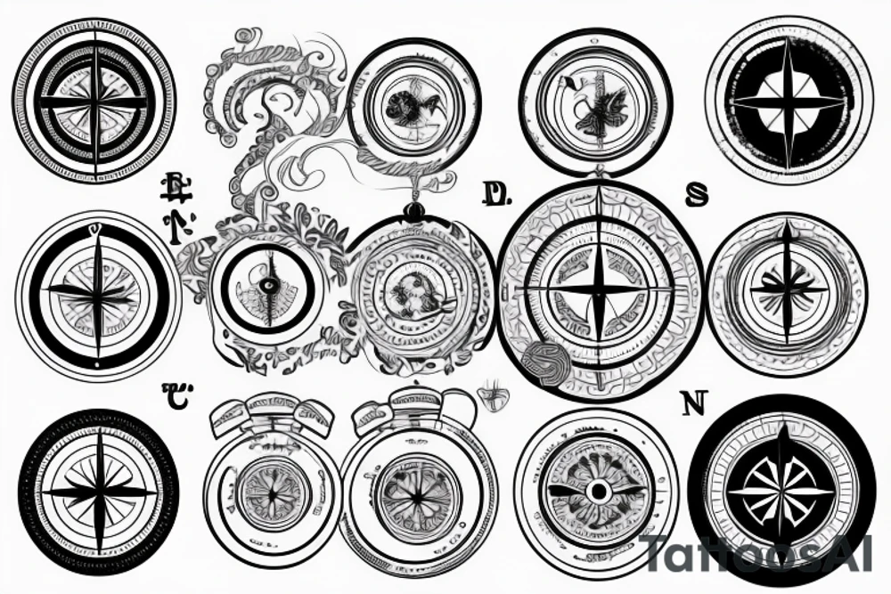 Breathe and serenity symbolism compass tattoo idea