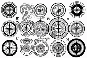 Breathe and serenity symbolism compass tattoo idea