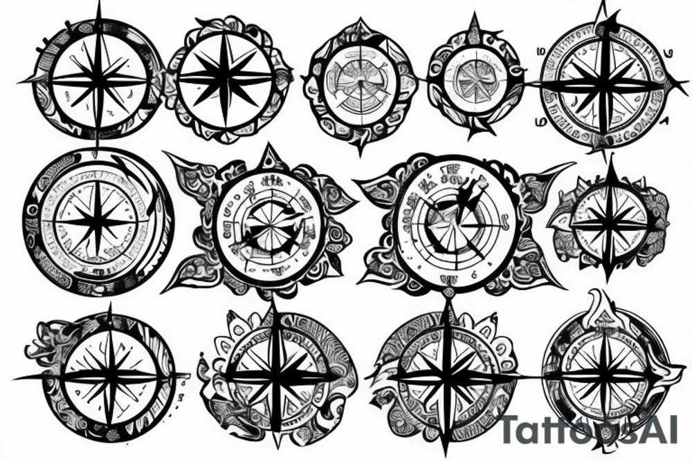 Breathe and serenity symbolism compass tattoo idea Breathe and serenity symbolism compass tattoo idea