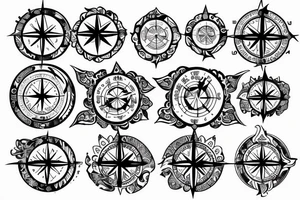 Breathe and serenity symbolism compass tattoo idea