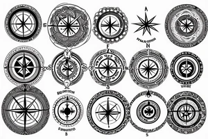 Breathe and serenity symbolism compass oam tattoo idea