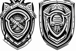 Spartan soldier witam shield and collosseum tattoo idea