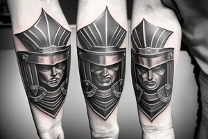 Spartan soldier witam shield and collosseum tattoo idea