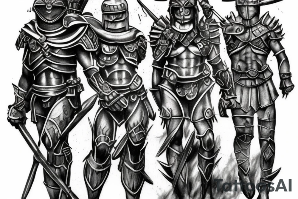 Spartan and collosseum tattoo idea