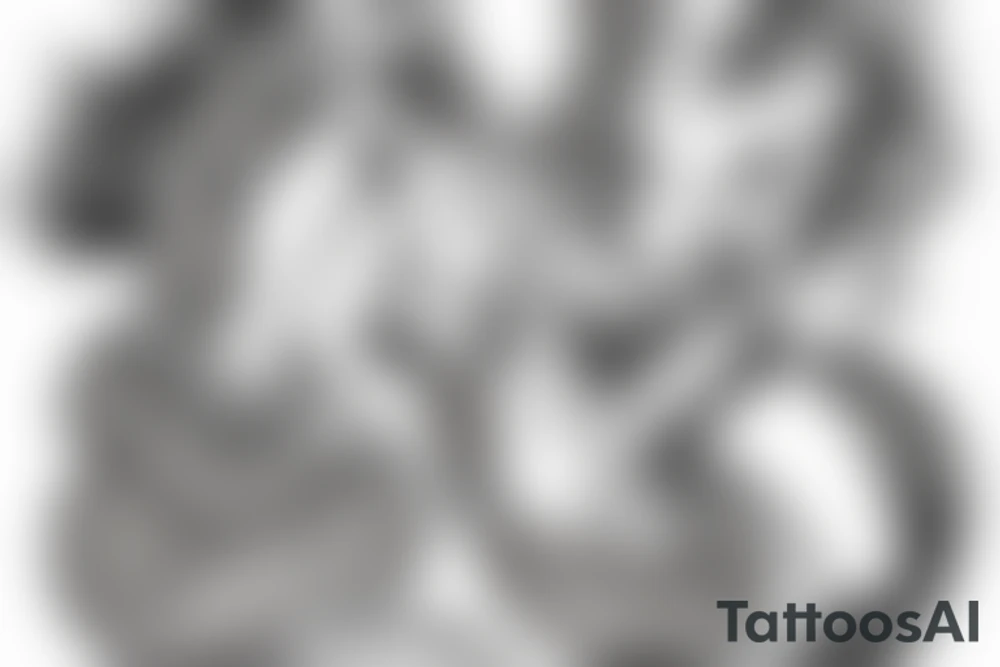 a mermaid sitting on a throne tattoo idea