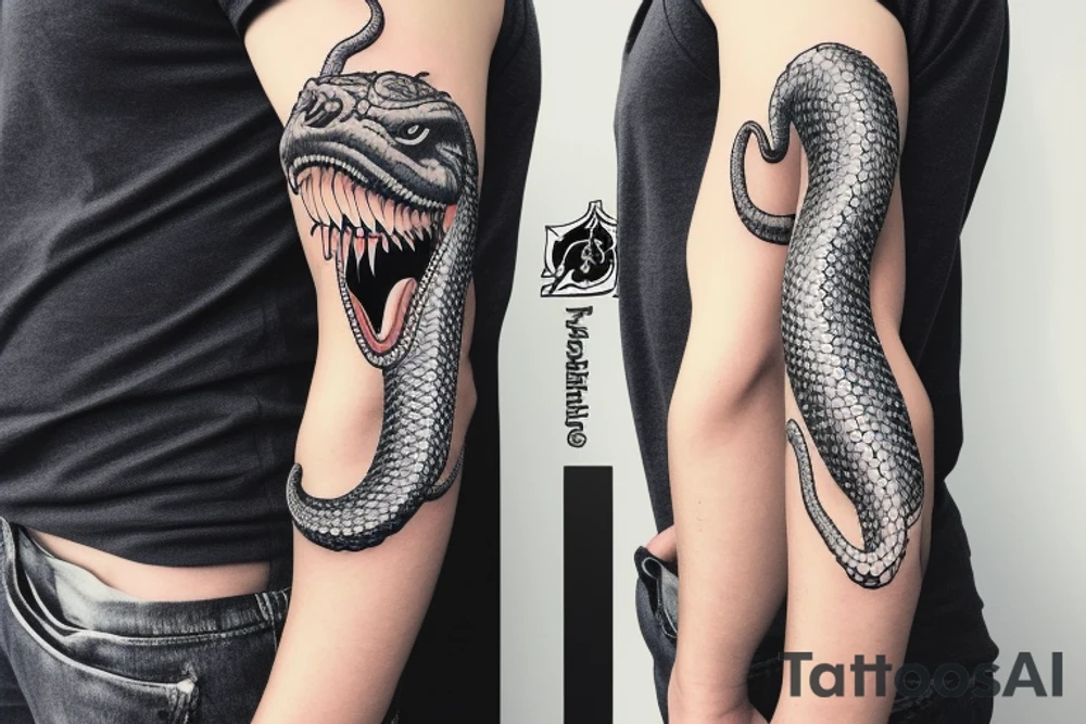 diamondback SNAKE coiling arm sleeve. Menacing very wide open mouth with big fangs. Snake is facing north tattoo idea