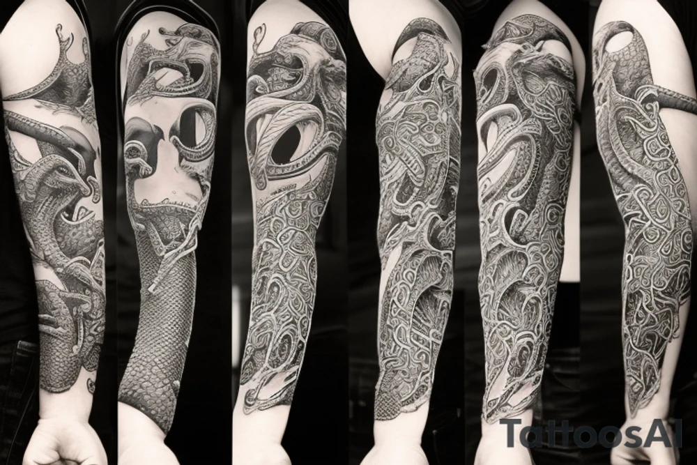 diamondback SNAKE coiling arm sleeve. Menacing very wide open mouth with big fangs. Snake is facing north tattoo idea