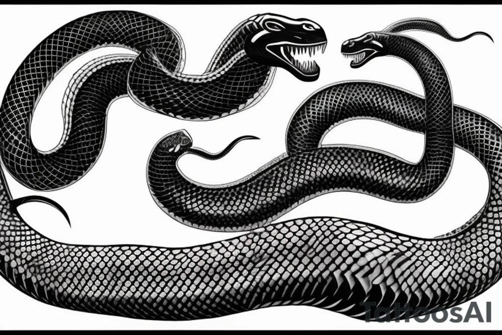 King cobra SNAKE coiling arm sleeve. Menacing very wide open mouth with big fangs. Snake is facing north. Polynesian tattoo idea
