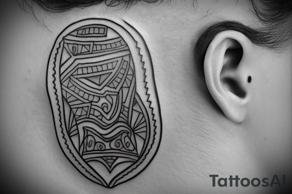 A small tattoo behind my ear with the date 1 august of 2022 tattoo idea