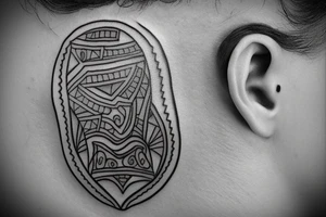 A small tattoo behind my ear with the date 1 august of 2022 tattoo idea