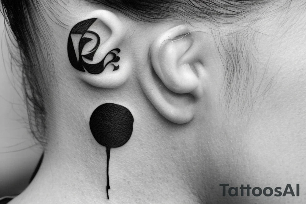 A small tattoo behind my ear with the date 1 august of 2022 tattoo idea