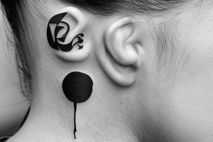A small tattoo behind my ear with the date 1 august of 2022 tattoo idea