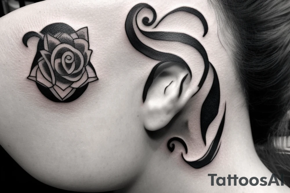 A small tattoo behind my ear with the date 1 august of 2022 tattoo idea