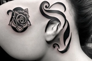 A small tattoo behind my ear with the date 1 august of 2022 tattoo idea