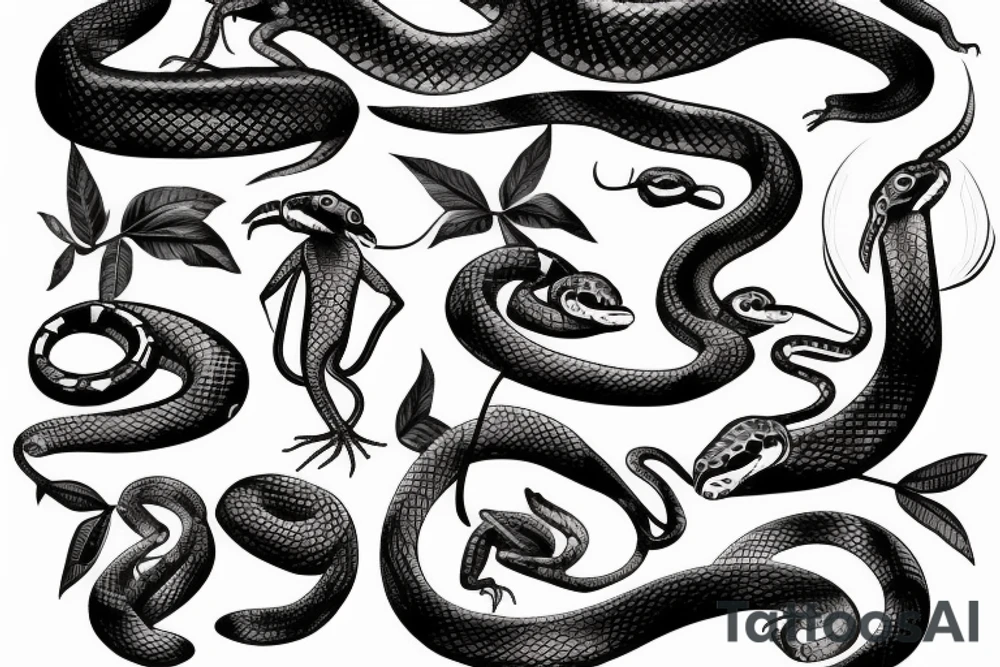 Bionic baby snake tattoo idea