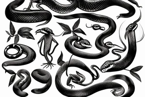 Bionic baby snake tattoo idea