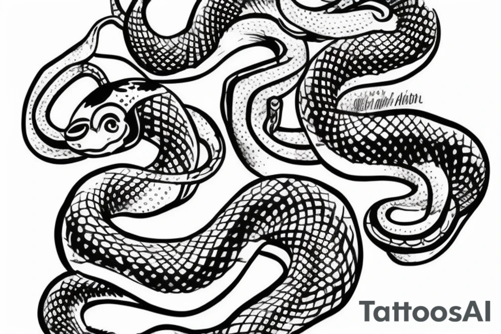 Bionic baby snake tattoo idea
