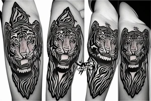 Tiger with headphones tattoo idea