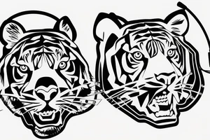 Tiger with headphones tattoo idea