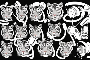 Tiger with headphones tattoo idea