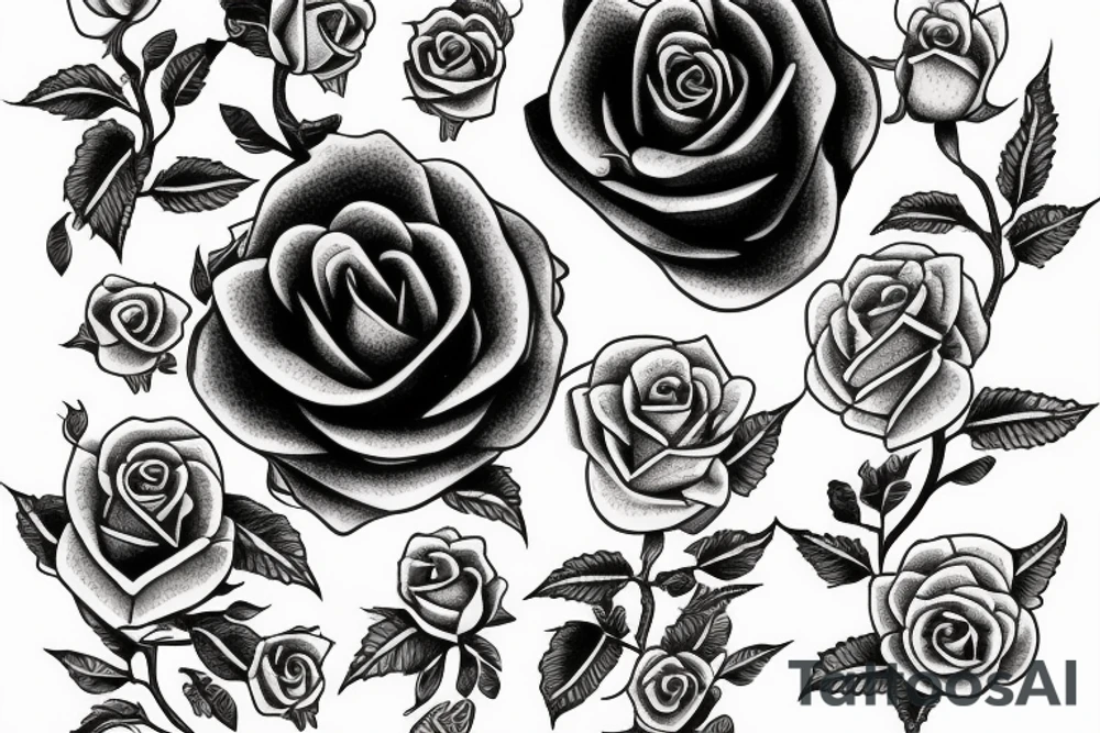 Black snake rose tattoo idea