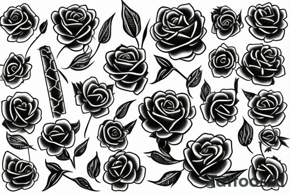 Black snake rose tattoo idea