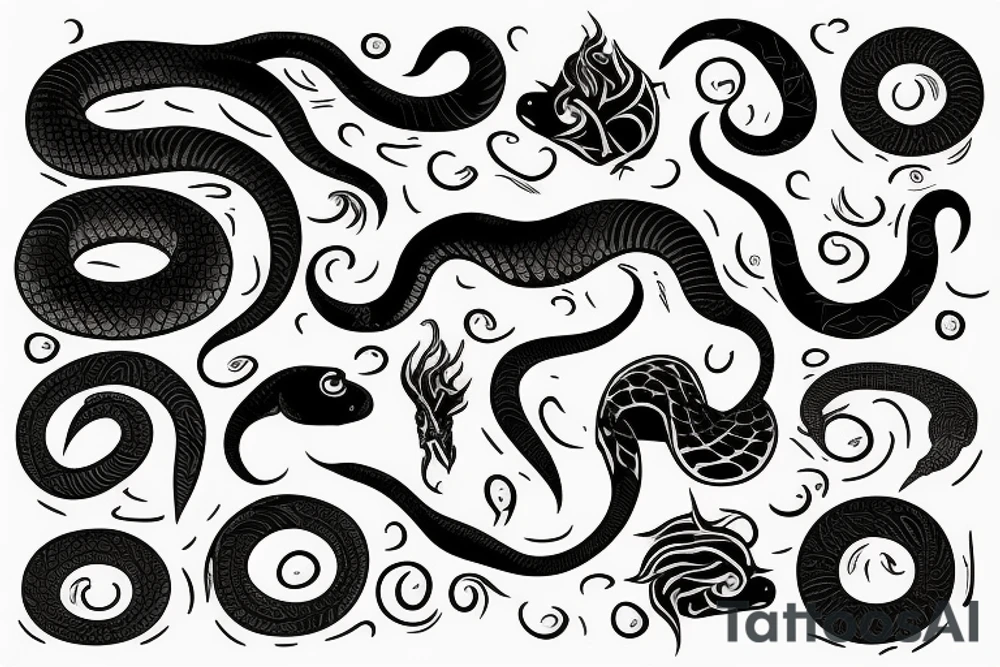 Black snake tattoo idea