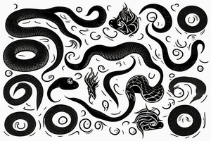 Black snake tattoo idea