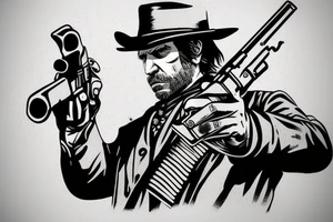 red dead redemption gun tattoo idea