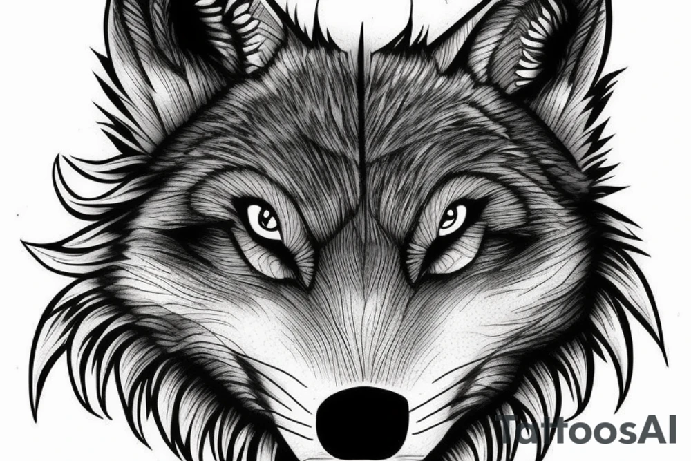 forest wolf tattoo idea