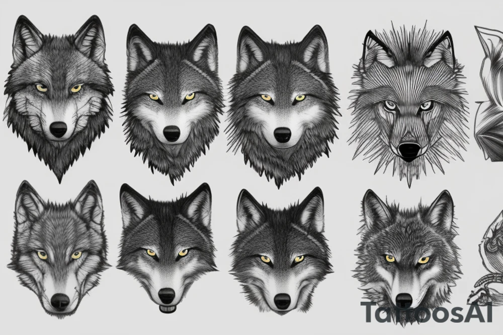 forest wolf tattoo idea