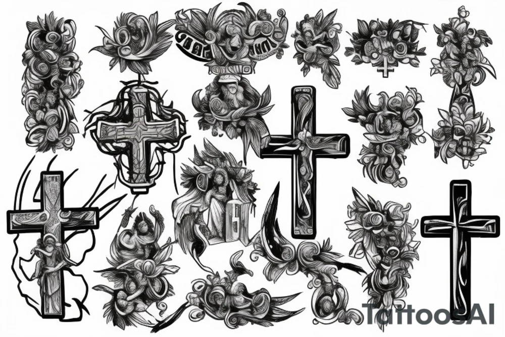 Biblical, cross, Jesus, God tattoo idea