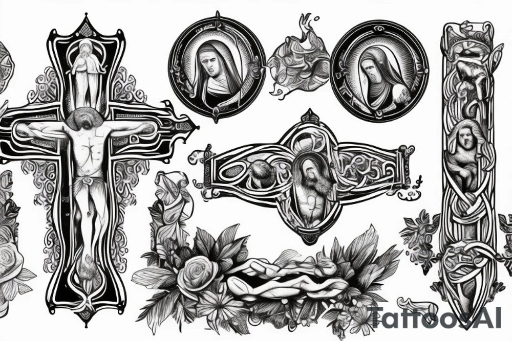 Biblical, cross, Jesus, God tattoo idea