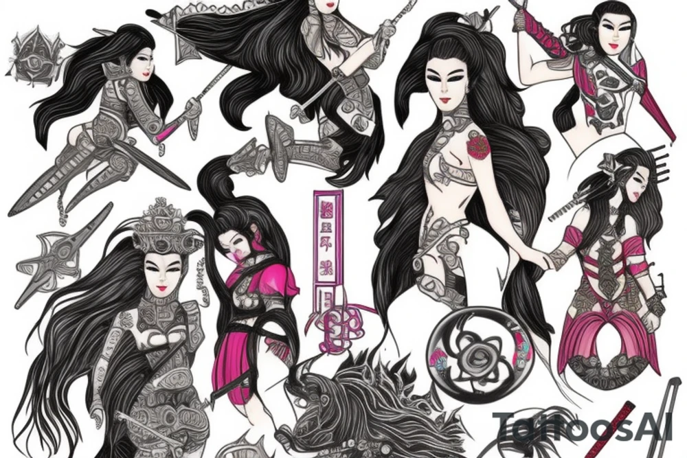 Queer female knight tattoo idea