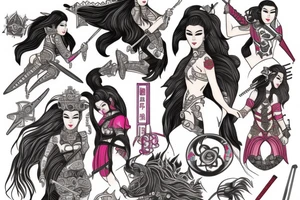 Queer female knight tattoo idea