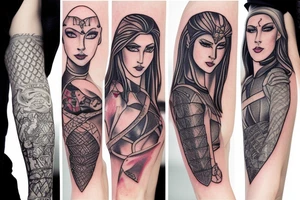 Queer female knight tattoo idea