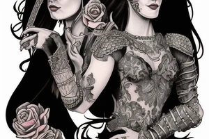 Queer female knight tattoo idea